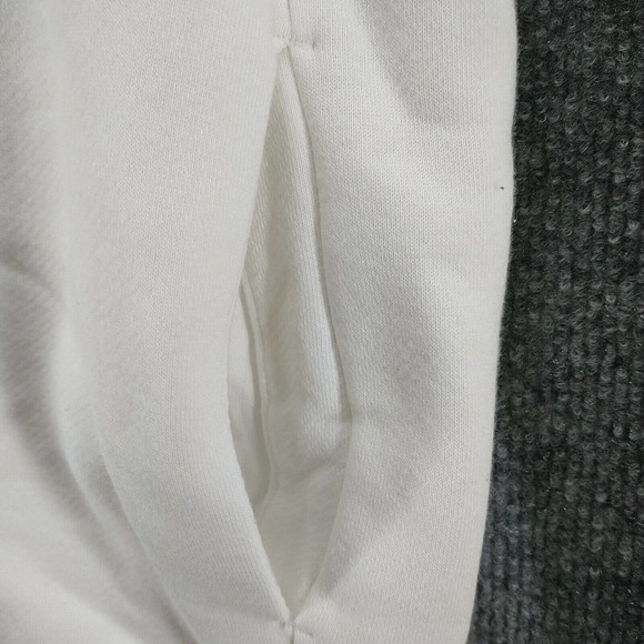 Nike Mens Hoodie White Medium Metallic Logo Funnel Neck Pullover Long Sleeve - Picture 9 of 15